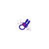 Anneau vibrant silicone bleu avec oreilles de lapin 